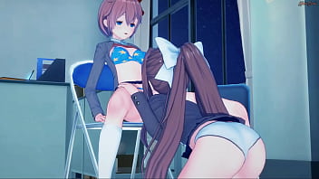 DDLC Sayori and Monika have lesbian sex.